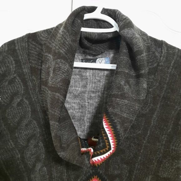 Smashed Lemon Navaho Graphic Cowl Neck Midi Sweater Dress Size Large - Picture 3 of 9